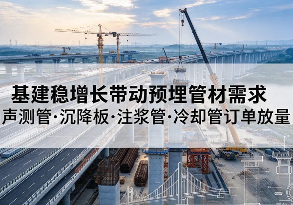 镇安基建稳增长带动预埋监测管材需求，声测管、沉降板、注浆管订单持续放量